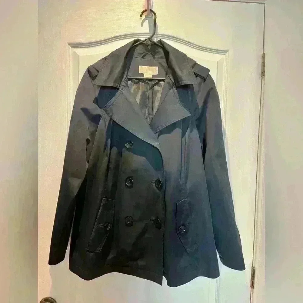 Michael Kors Short Trench for Women Dark Navy Size  Extra Large